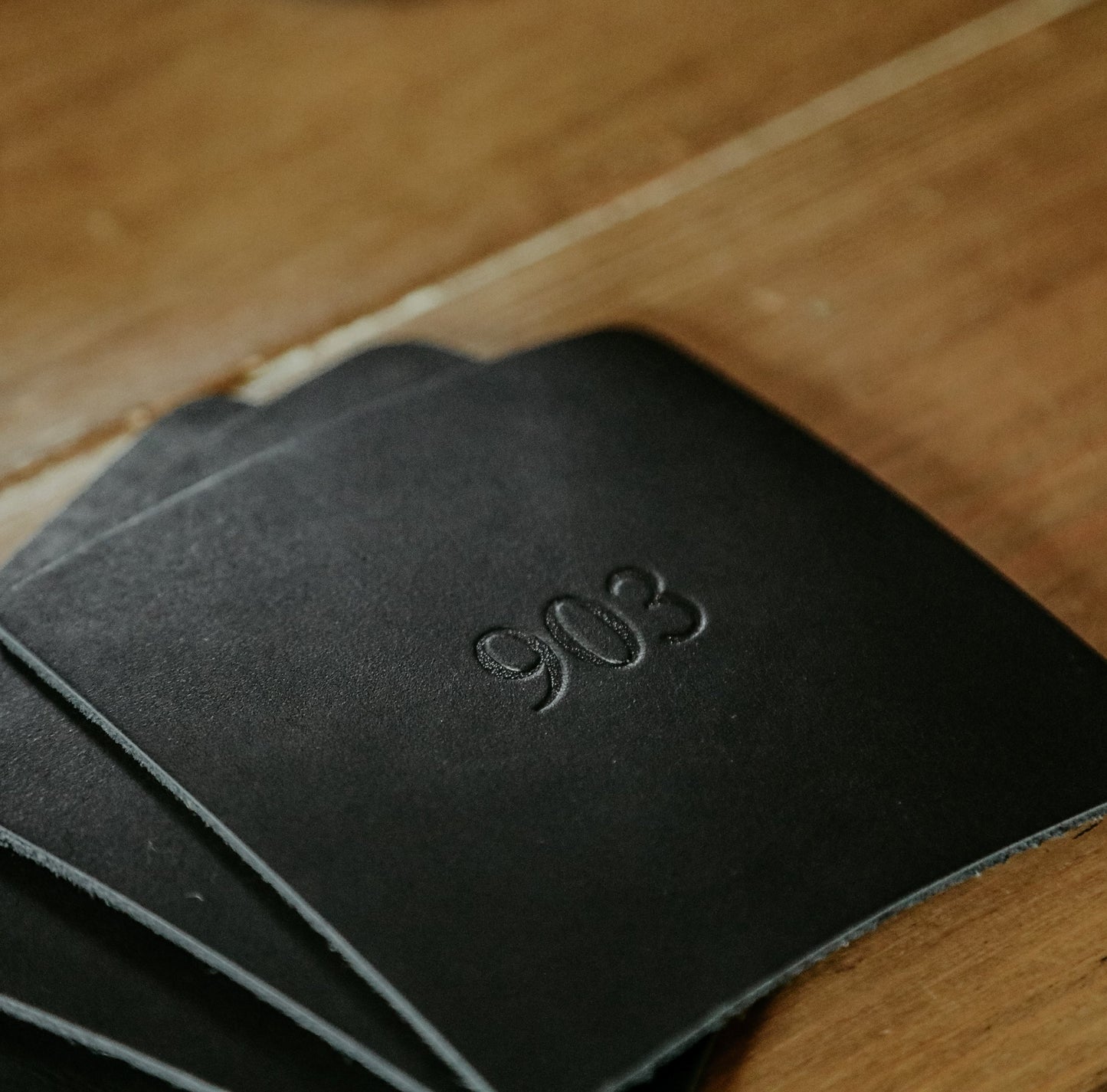 903 Square Leather Coasters - Set of 4