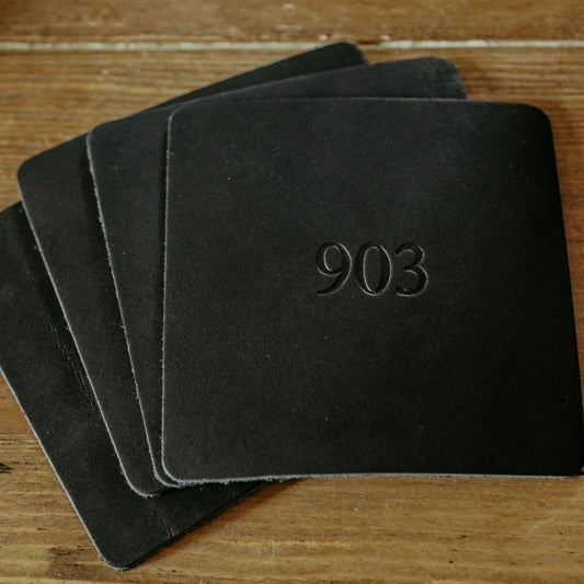 903 Square Leather Coaster Set