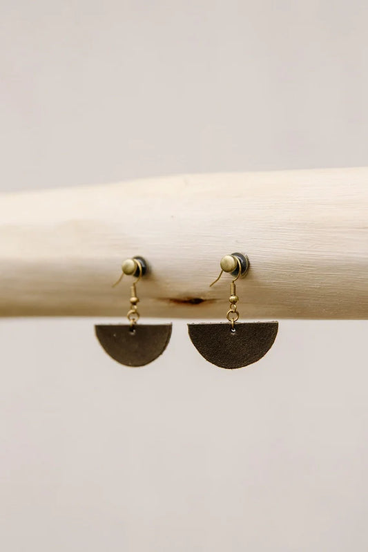 Half Circle Leather Earring