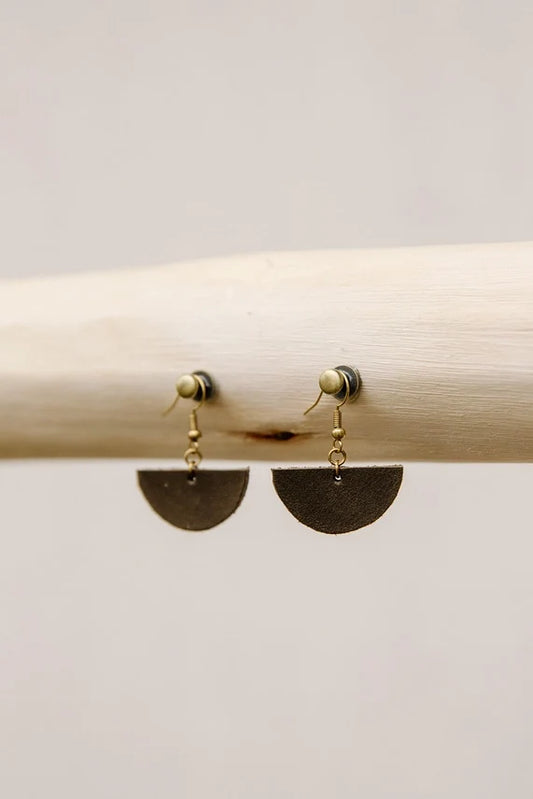 Half Circle Leather Earring