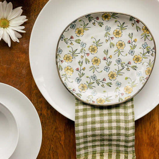 Hand-Painted Floral Plate