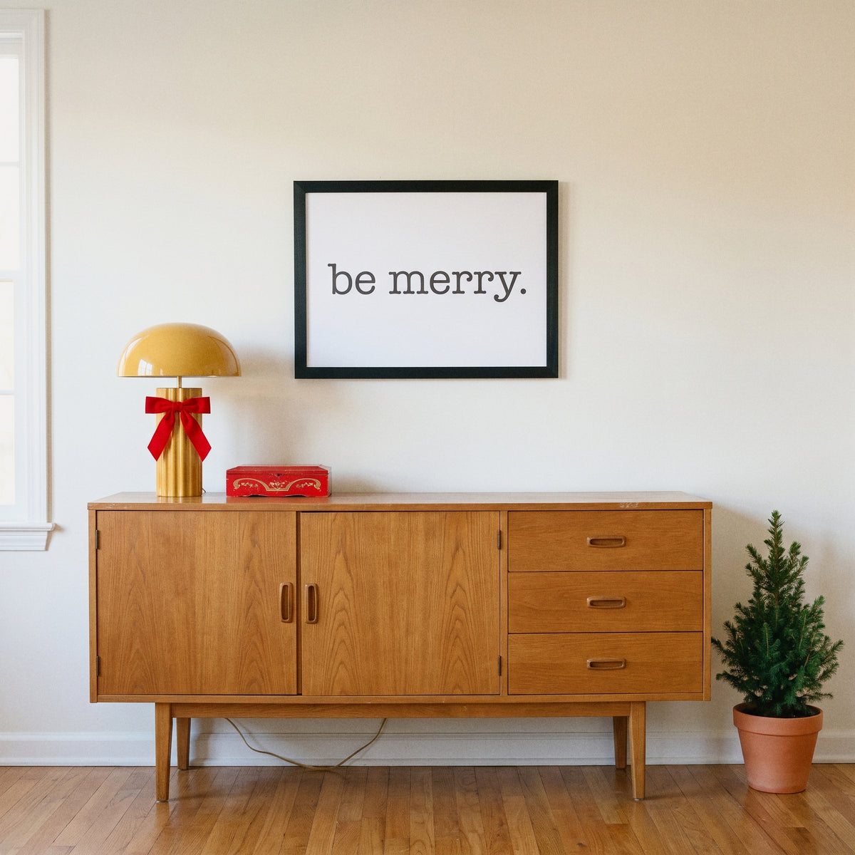 Be Merry Modern framed art, Black frame, M, lifestyle photo
