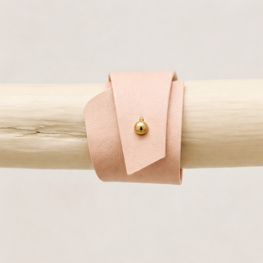 Pink Leather Wrap Bracelet