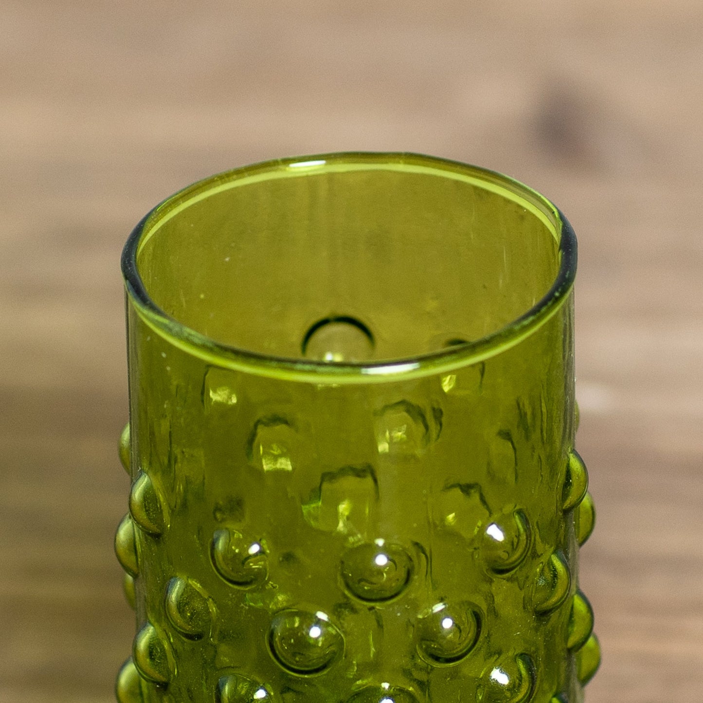 Colorful Hobnail Drinking Glass
