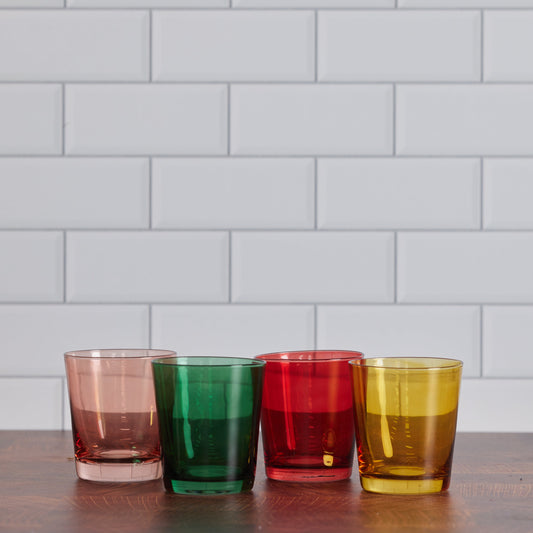 Colorful Low Ball Drinking Glass