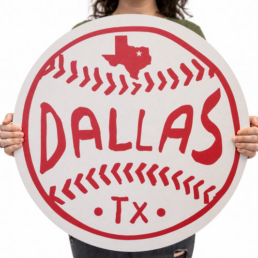 Dallas Baseball Wood Wall Art