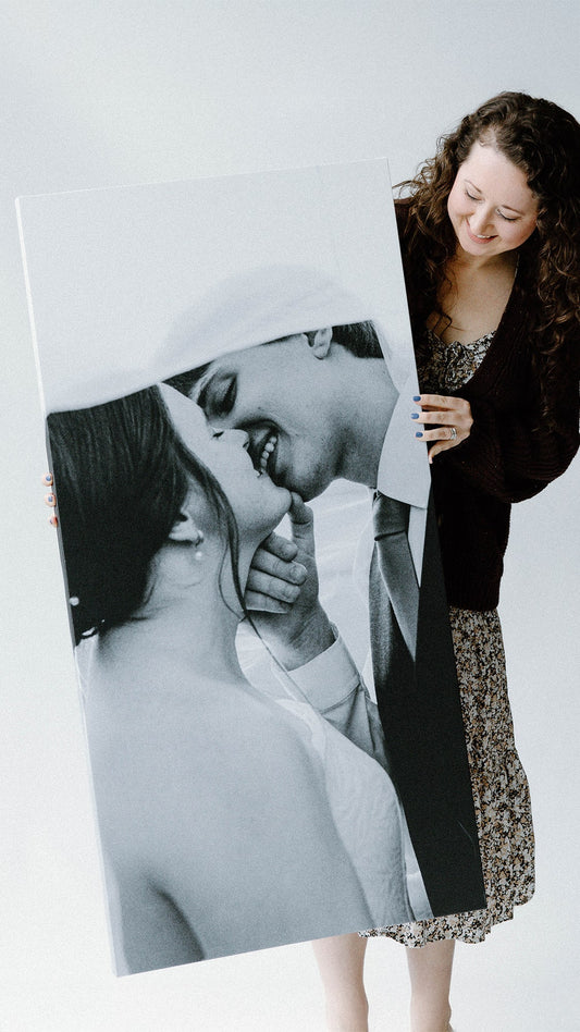 Smallwoods custom wrapped canvas print with family photo, gallery-wrapped edges, ready to hang