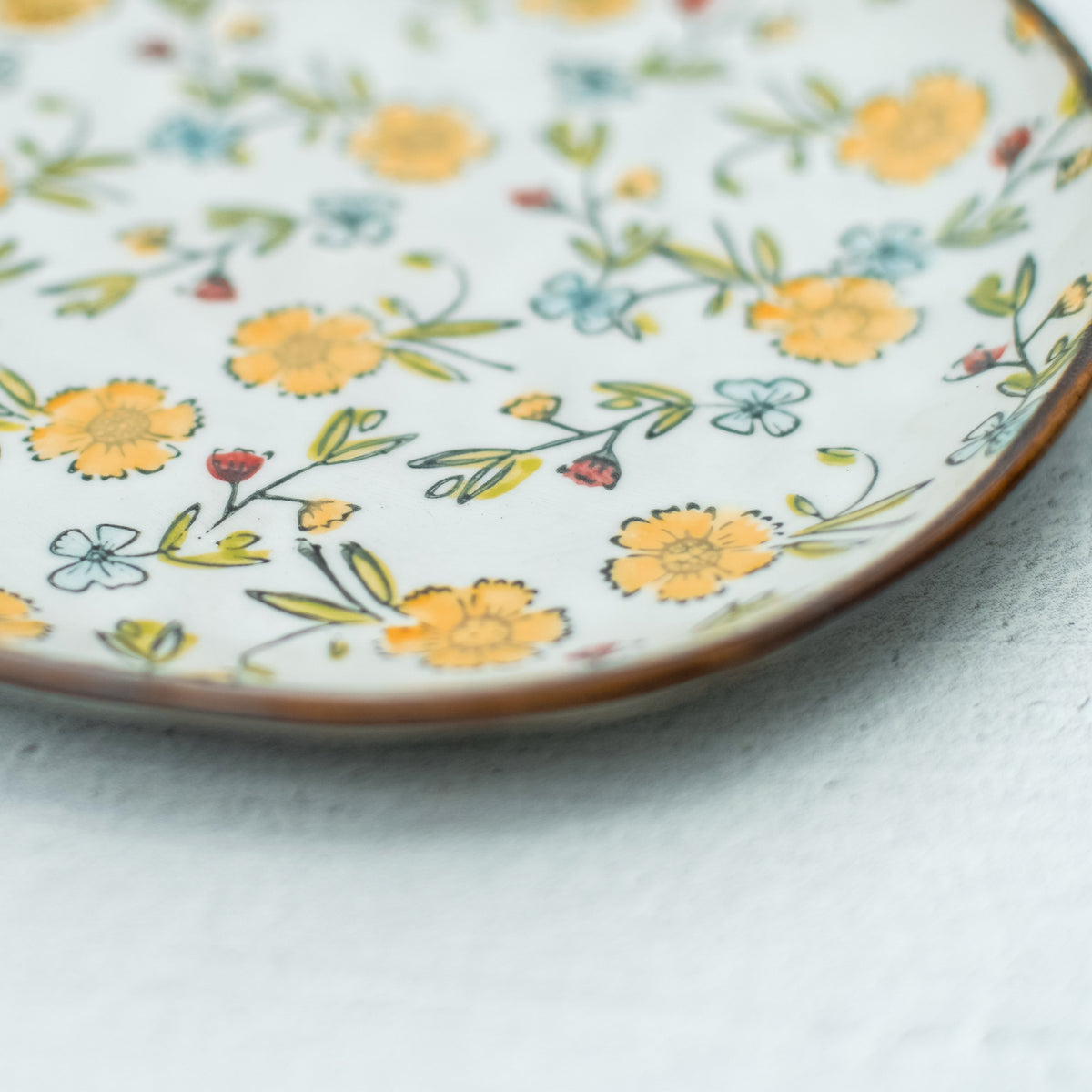 Hand-Painted Floral Plate