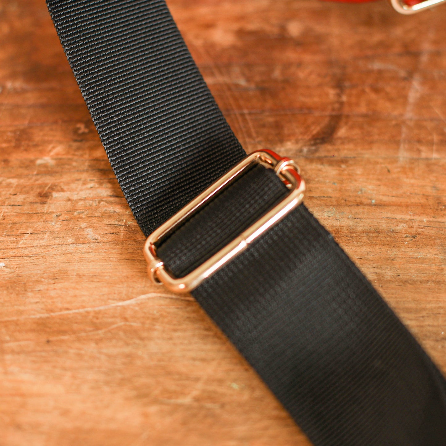 Red Vegan Leather Sling Bag