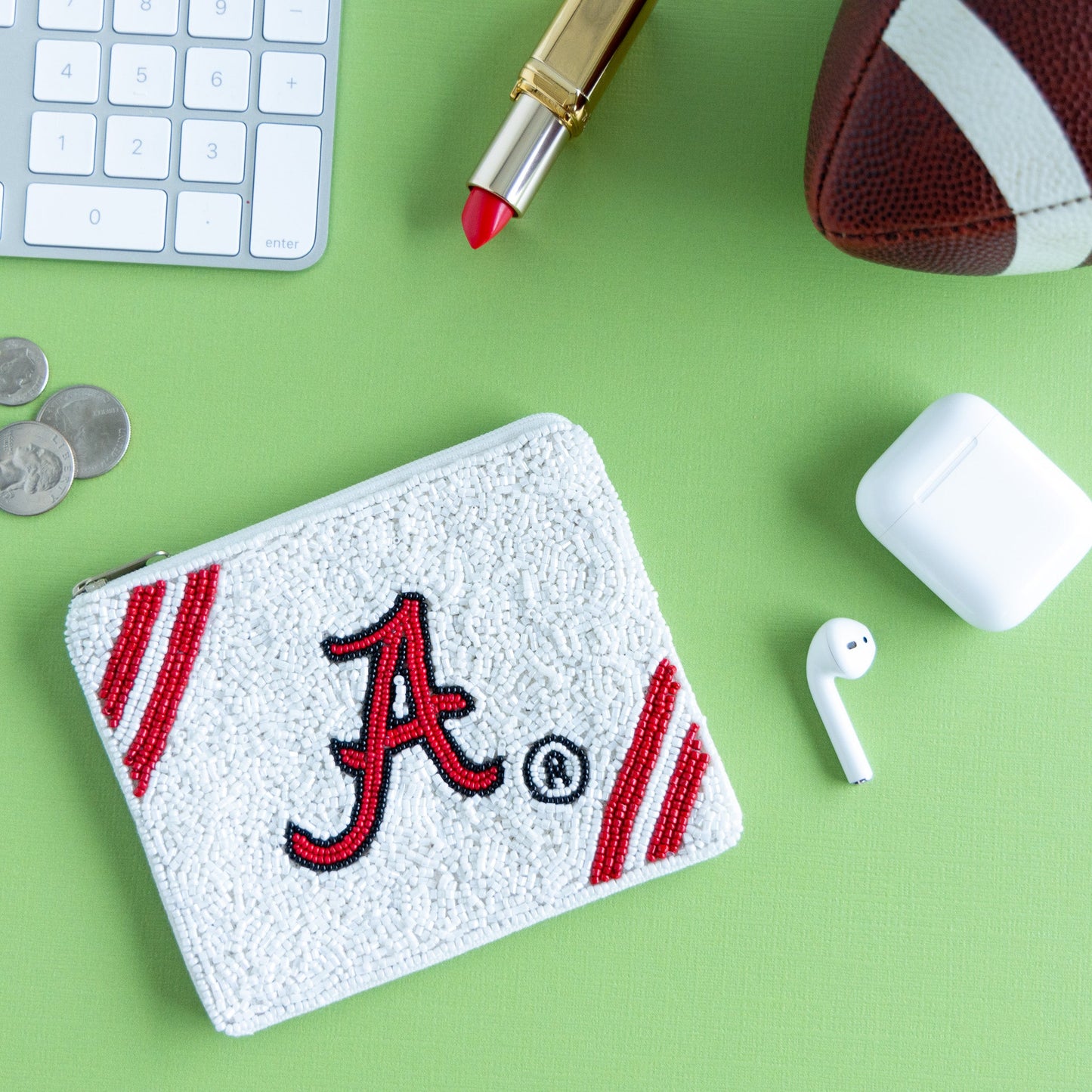 Beaded College Coin Pouch