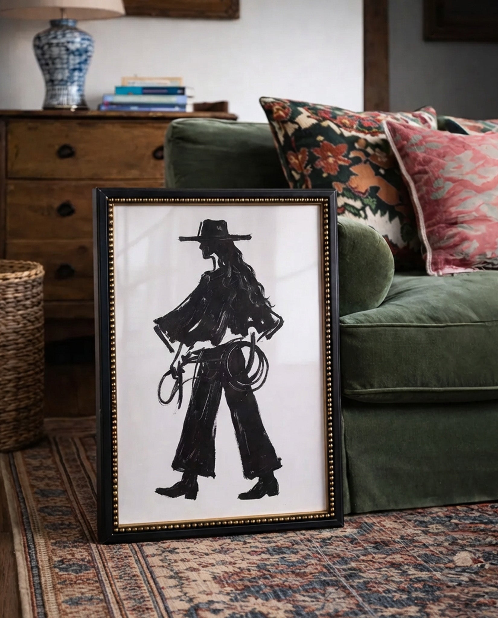 Quiet Hands - Cowgirl - Wood Frame