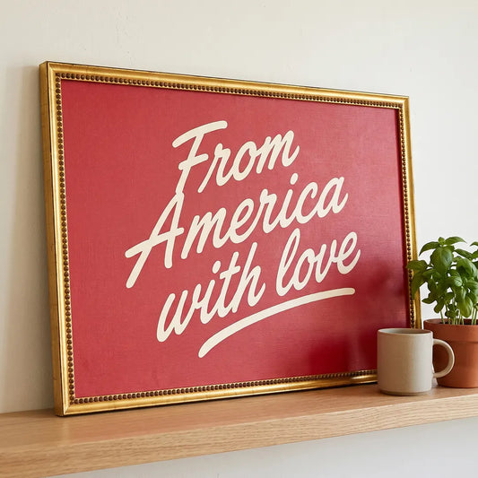 From America with Love styled in a room