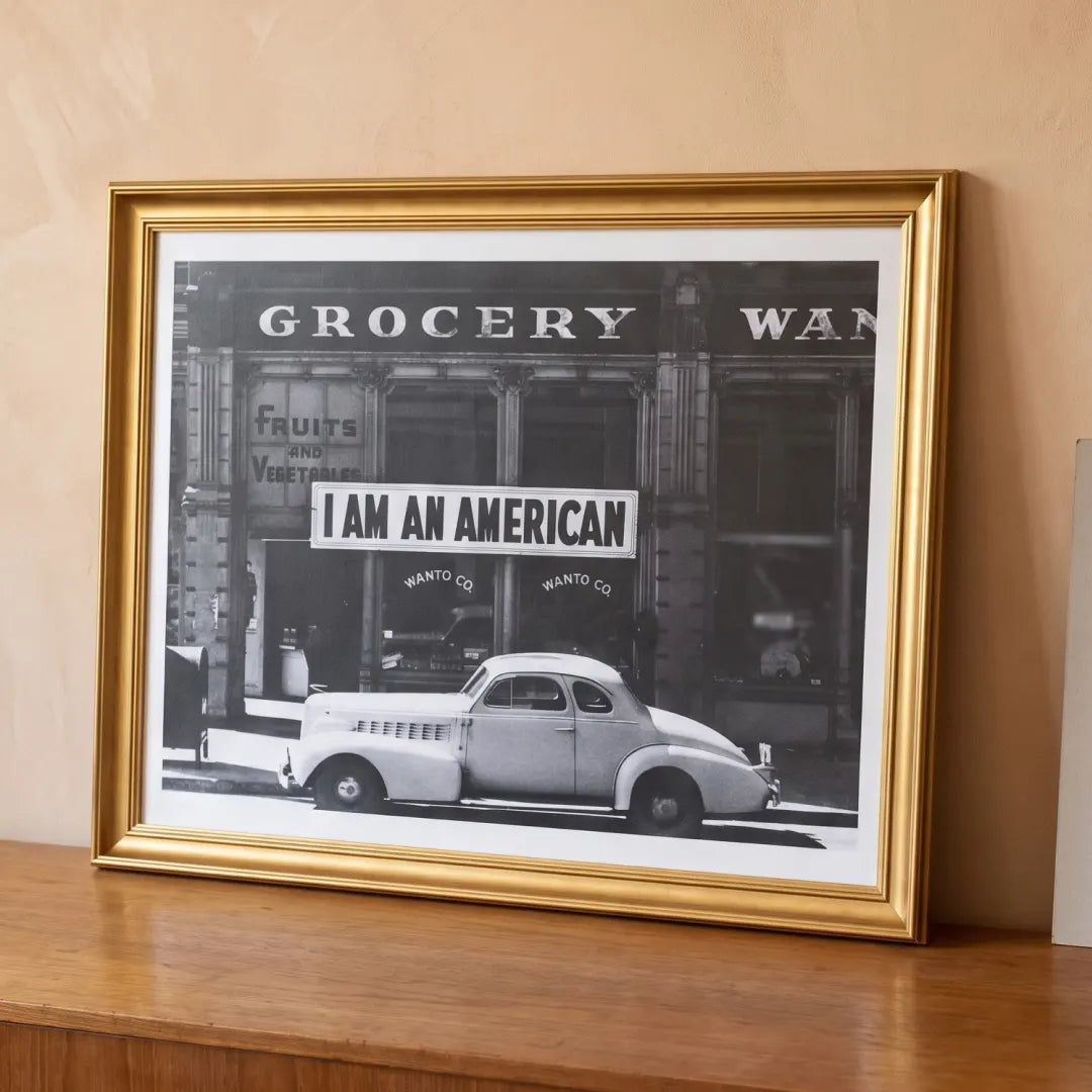 I Am an American Gilded Gold frame corner detail