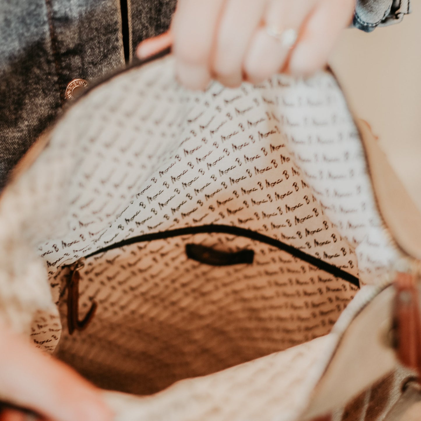 Up-Cycled Canvas & Faux Leather Tote