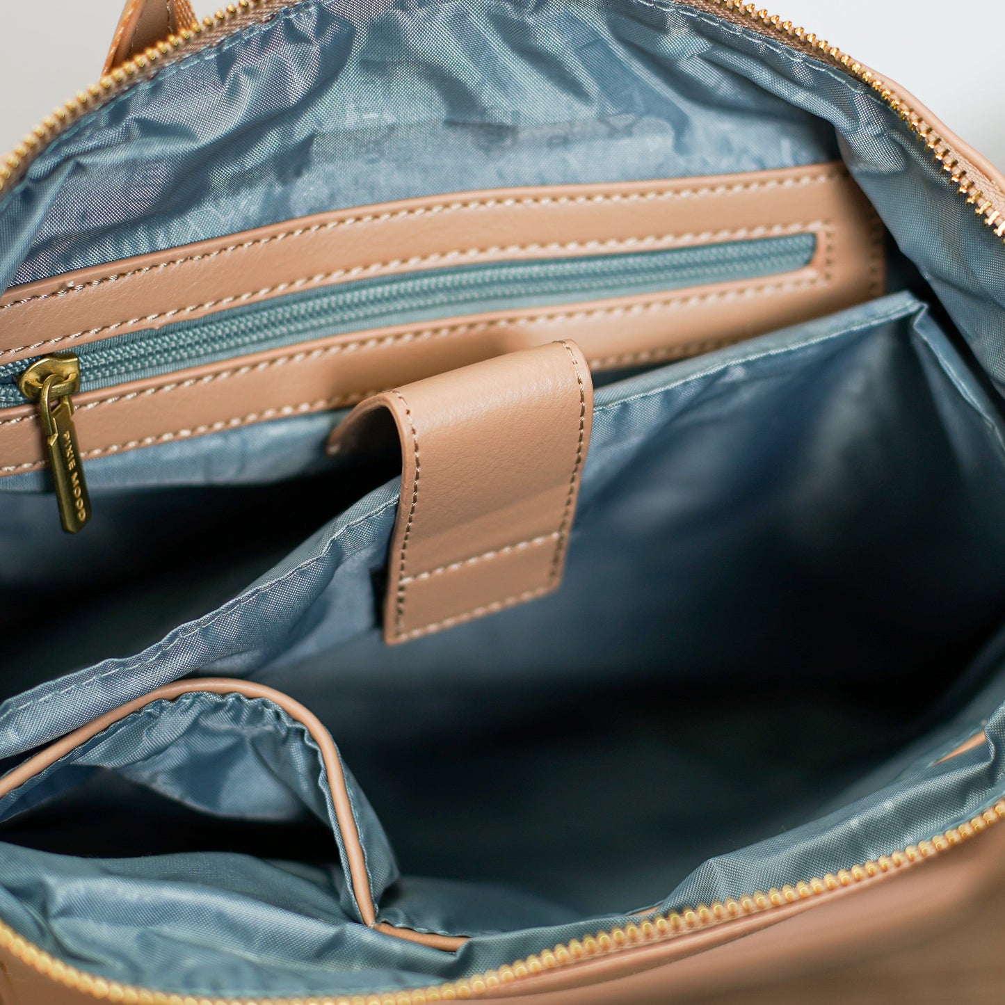 Leather Top Zip Backpack