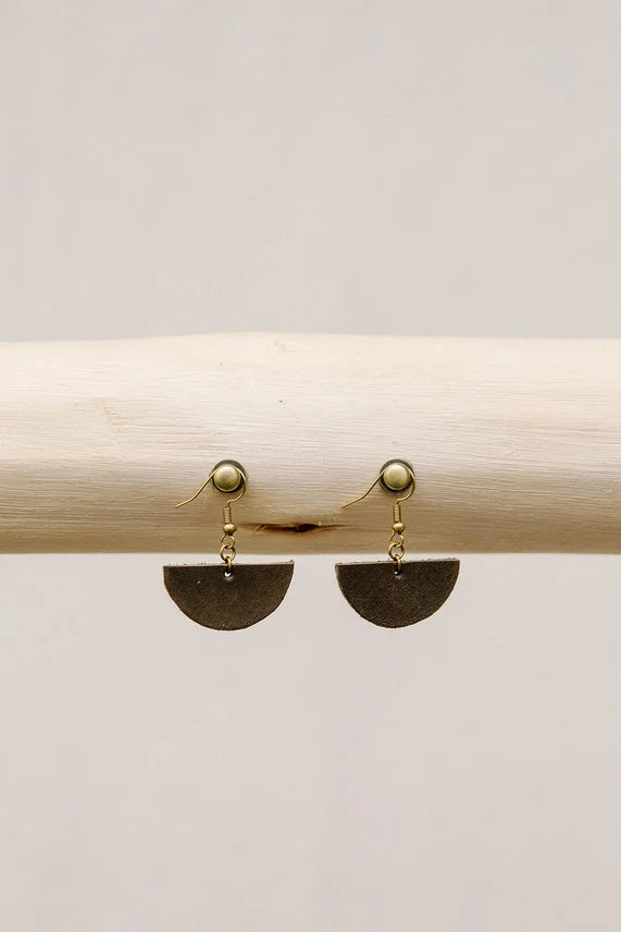 Half Circle Leather Earring