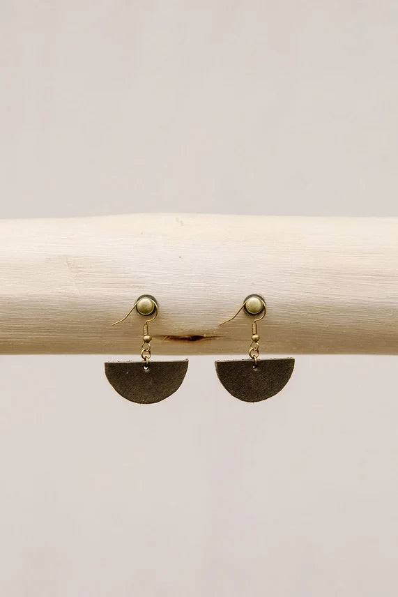 Half Circle Leather Earring