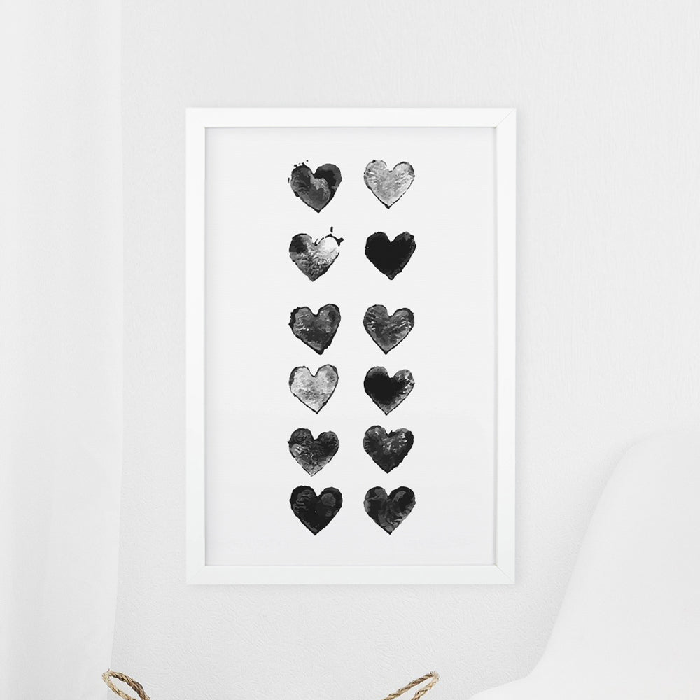 Smallwoods Black Hearts Wall Decor Art