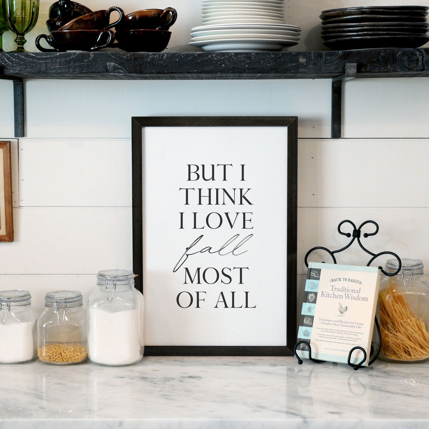 Smallwoods "I Love Fall Most of All" Sign Reading "But I Think I Love Fall Most of All" with Wooden Frame