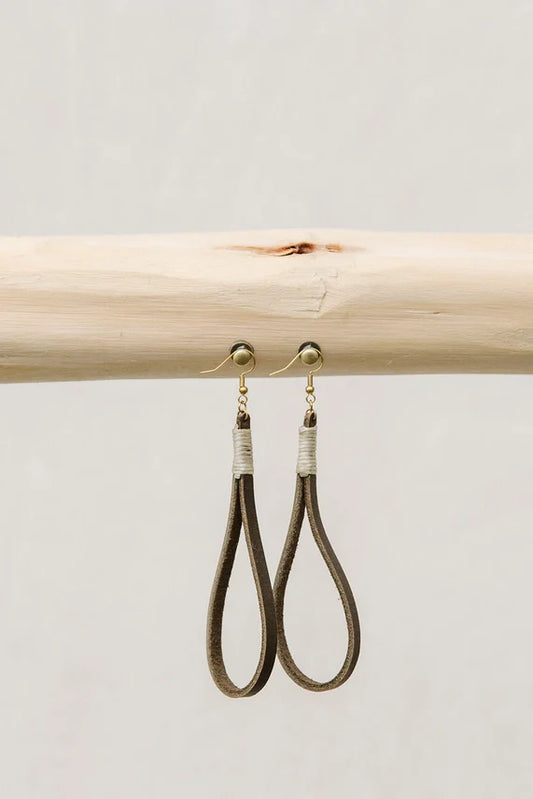 Handmade Leather Loop Earrings