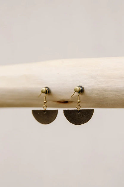 Half Circle Leather Earring