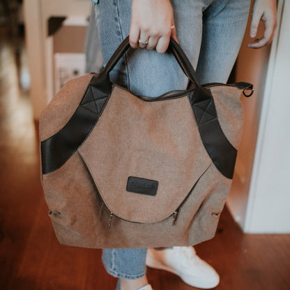 Canvas & Faux Leather Everyday Tote
