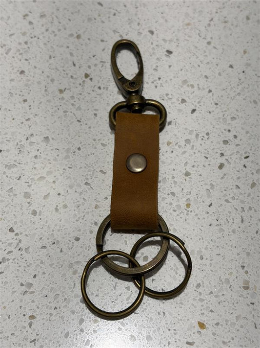 His & Hers Leather Keychain