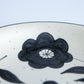 Black Painted Floral Stoneware Bowl