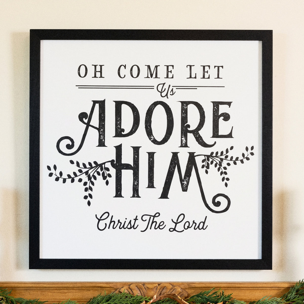 Adore Him framed art, Black frame, SQ, detail photo
