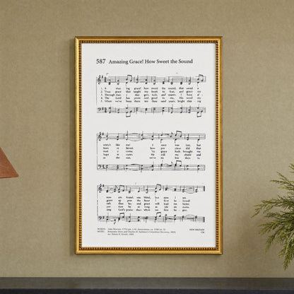 Amazing Grace framed art, Urban Gold Leaf frame, M, styled room photo