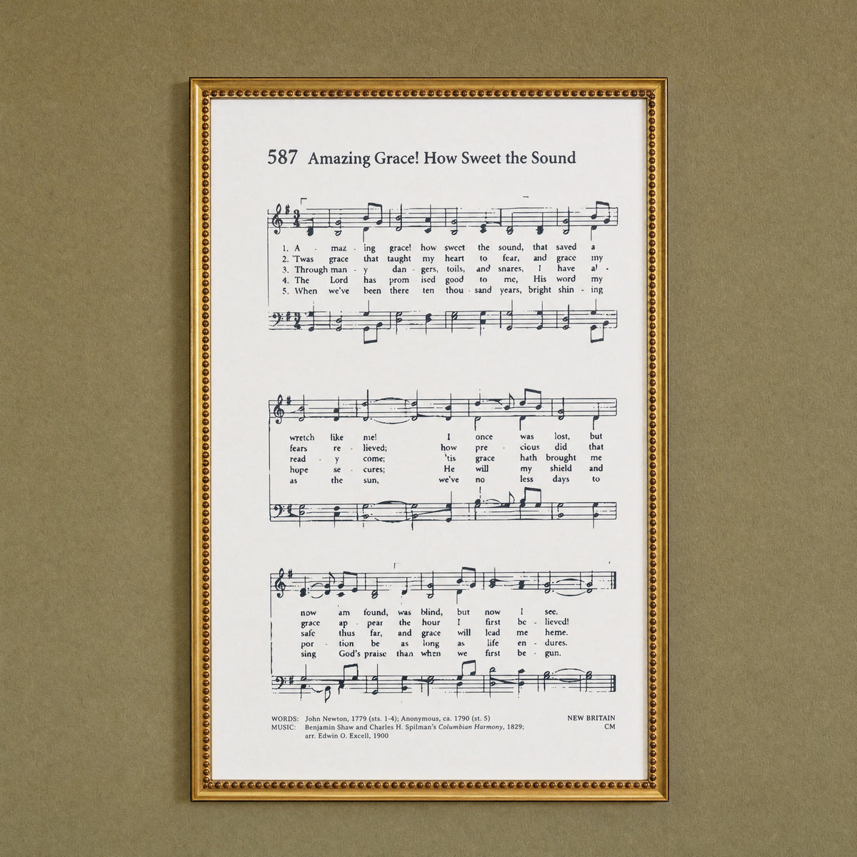 Amazing Grace framed art, Urban Gold Leaf frame, M, detail photo