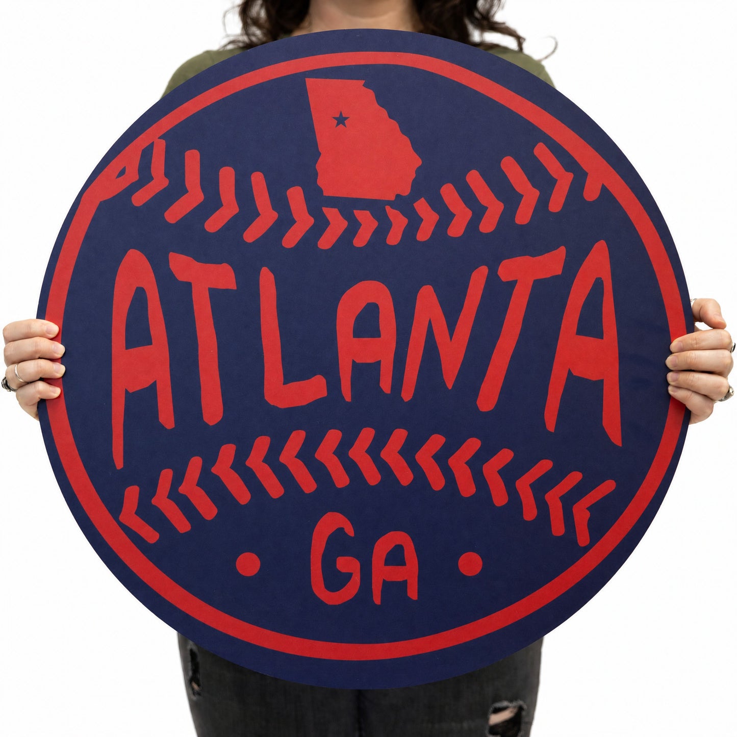 Atlanta Baseball Wood Wall Art