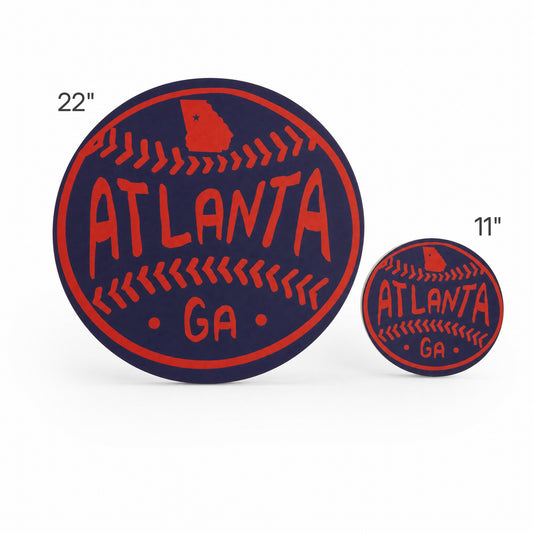 Atlanta Baseball Wood Wall Art