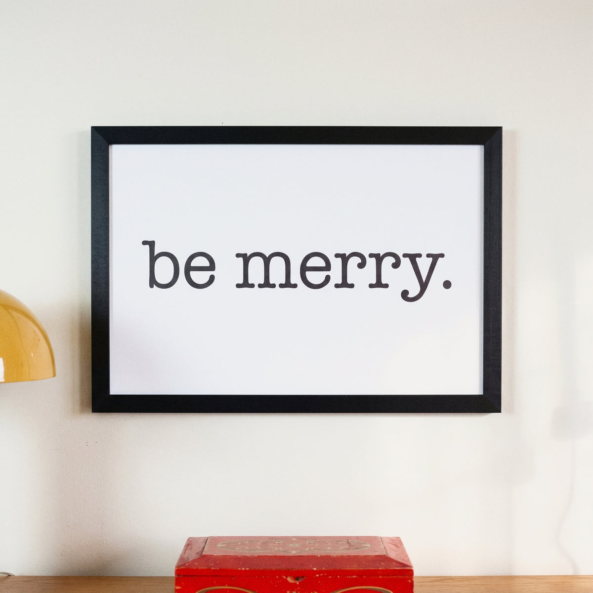 Be Merry Modern framed art, Black frame, M, detail photo