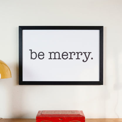 Be Merry Modern framed art, Black frame, M, detail photo