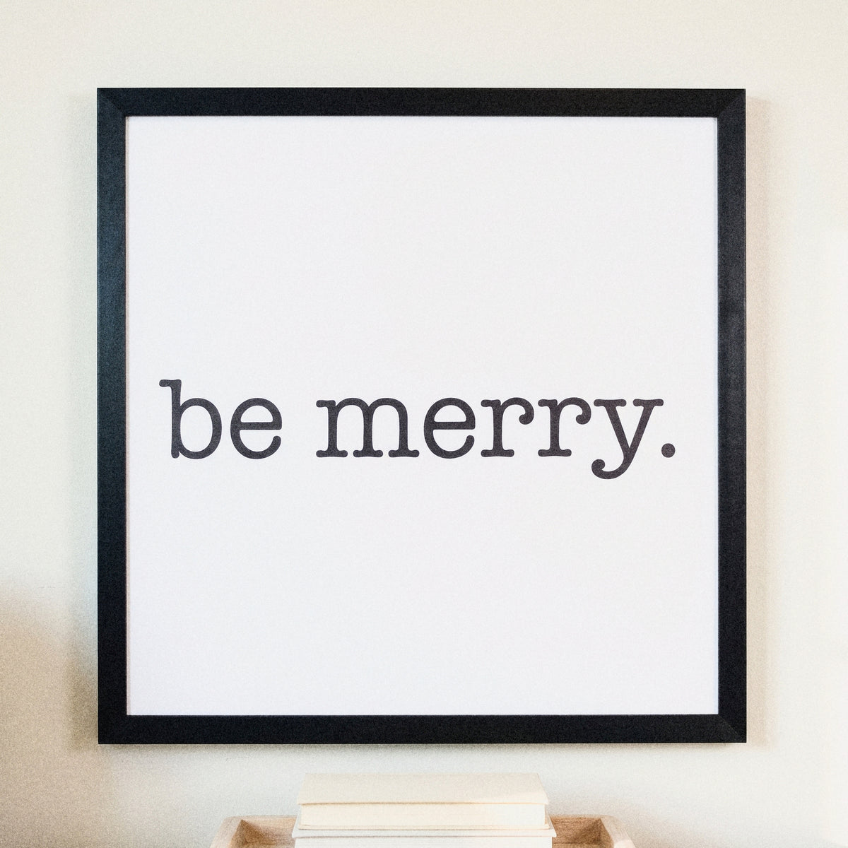 Be Merry Modern framed art, Black frame, SQ, detail photo