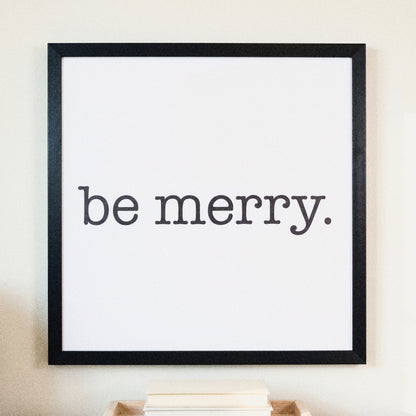 Be Merry Modern framed art, Black frame, SQ, detail photo