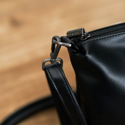 Leather Tote & Clutch Set – Black