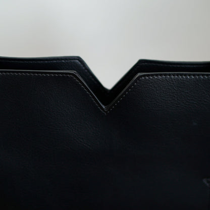 Leather Tote & Clutch Set – Black