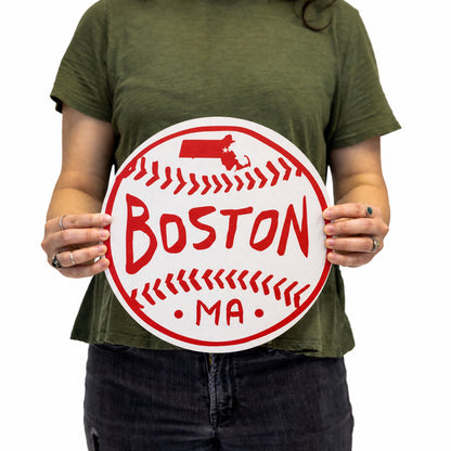 Boston Baseball Wood Wall Art