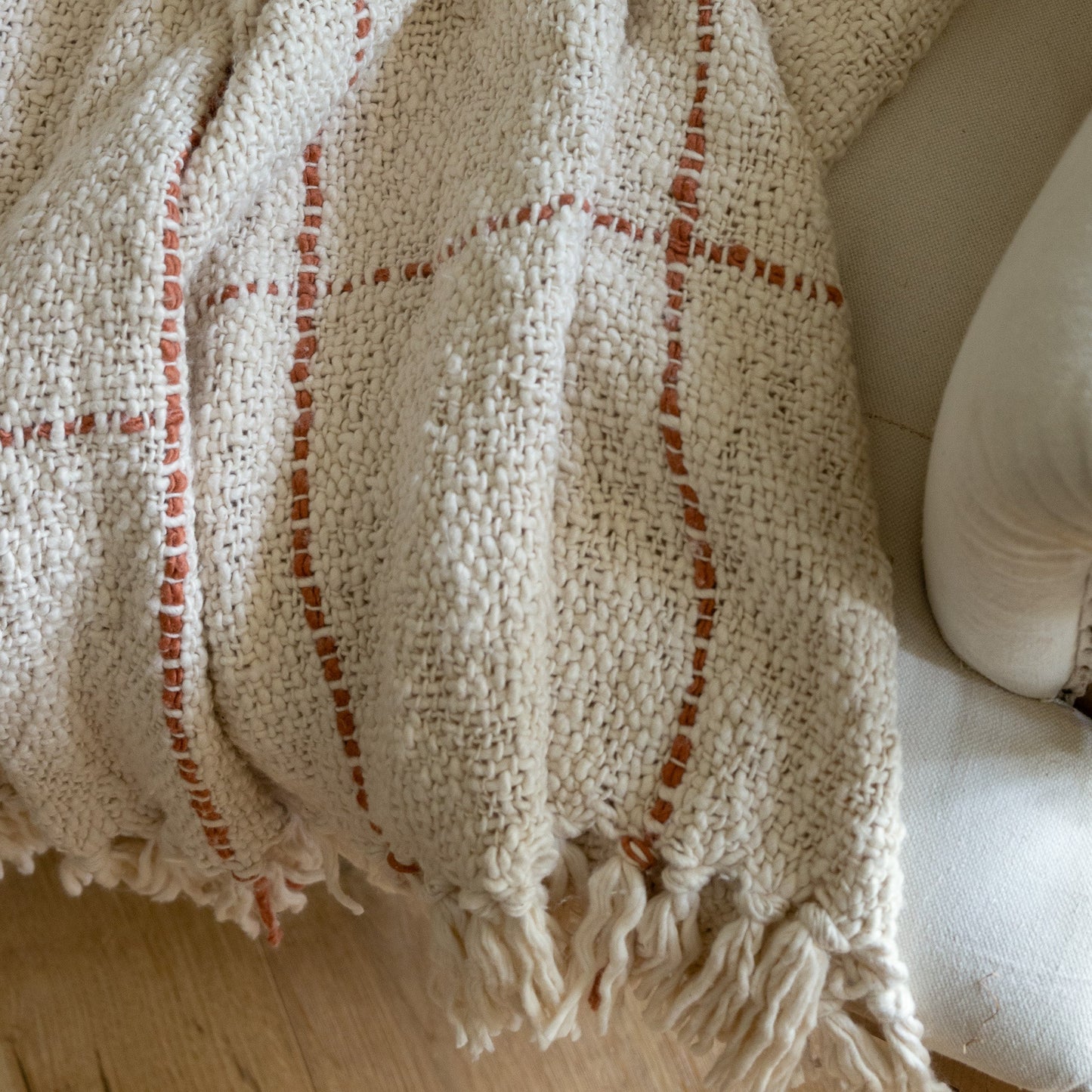 Square Pattern Throw with Fringe