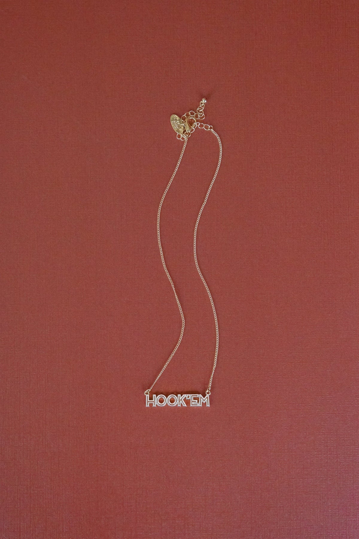 “Hook ’Em” Enamel Necklace