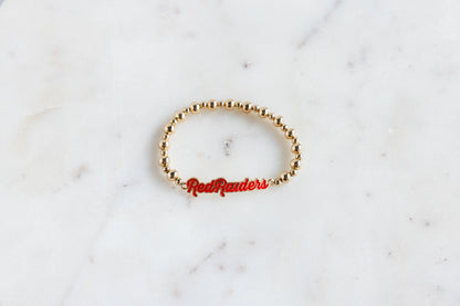 Red Raiders Gold Beaded Bracelet
