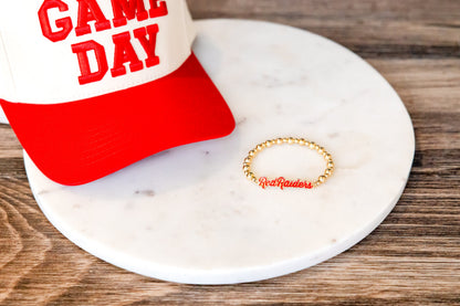 Red Raiders Gold Beaded Bracelet