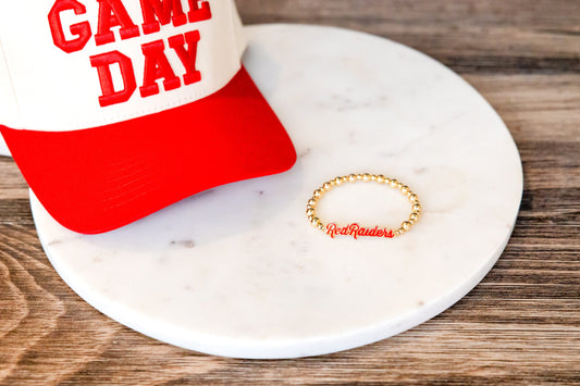 Red Raiders Gold Beaded Bracelet