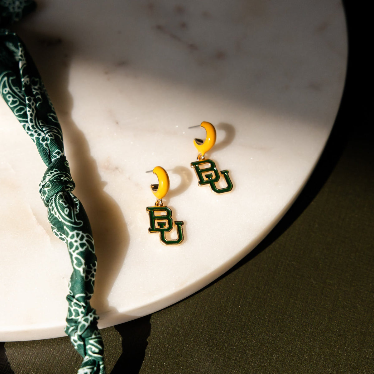 Collegiate Logo Enamel Huggie Hoop Earrings