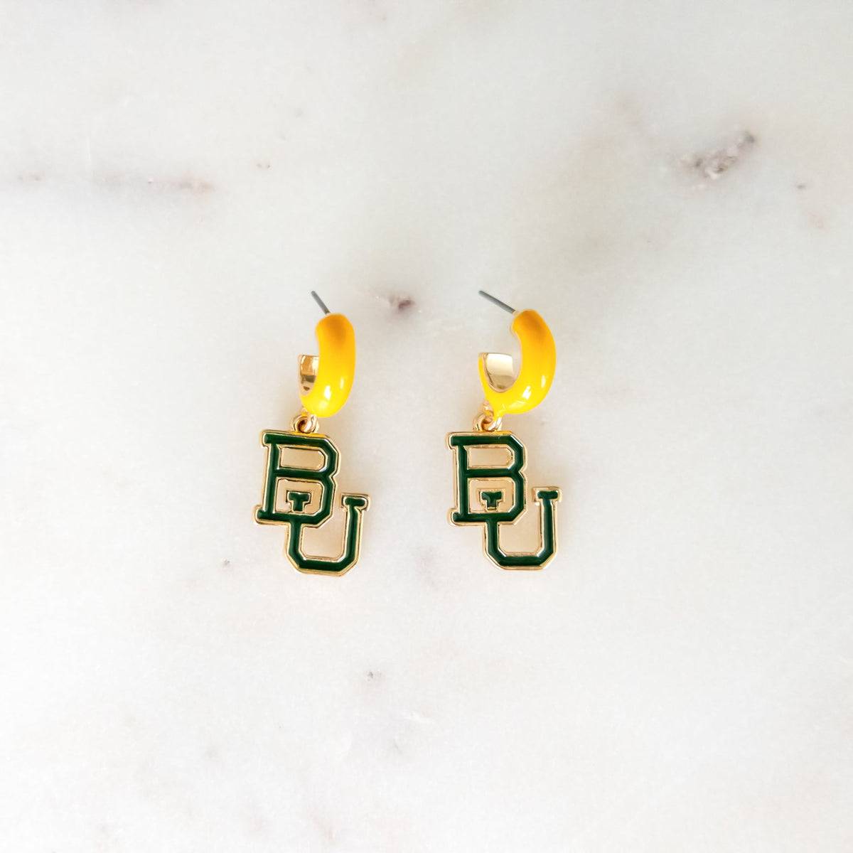 Collegiate Logo Enamel Huggie Hoop Earrings