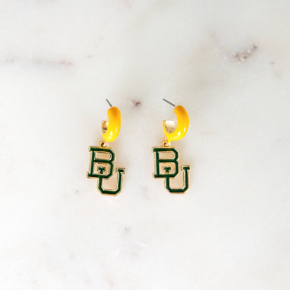 Collegiate Logo Enamel Huggie Hoop Earrings