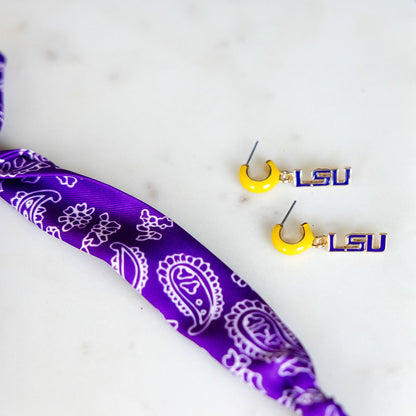Collegiate Logo Enamel Huggie Hoop Earrings