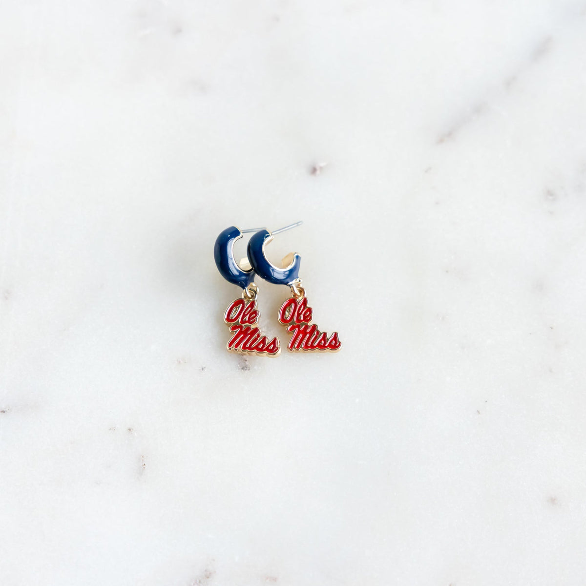 Collegiate Logo Enamel Huggie Hoop Earrings